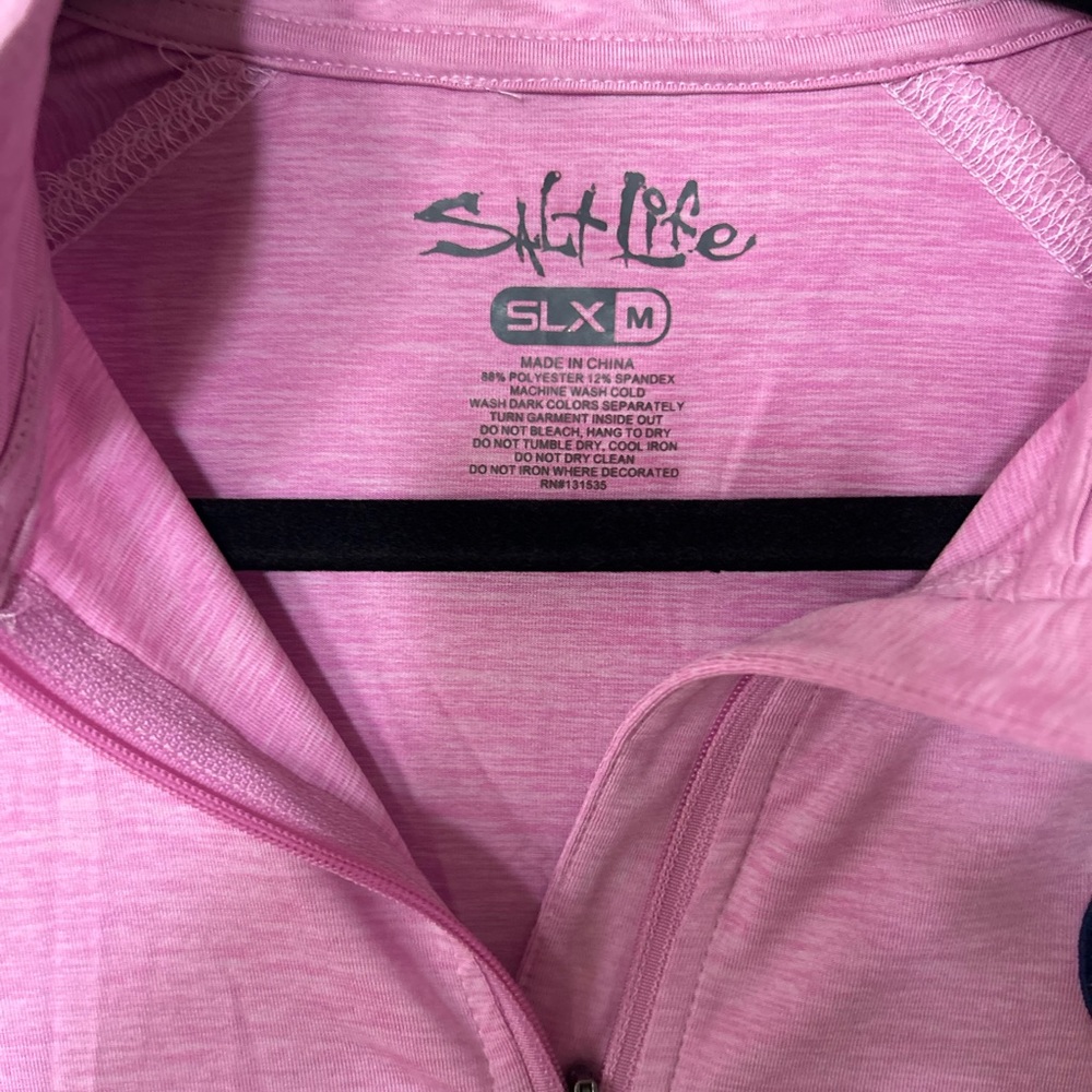 Salt Life Women's Light Pink/Purple Quarter-Zip Sweatshirt - Picture 3 of 4